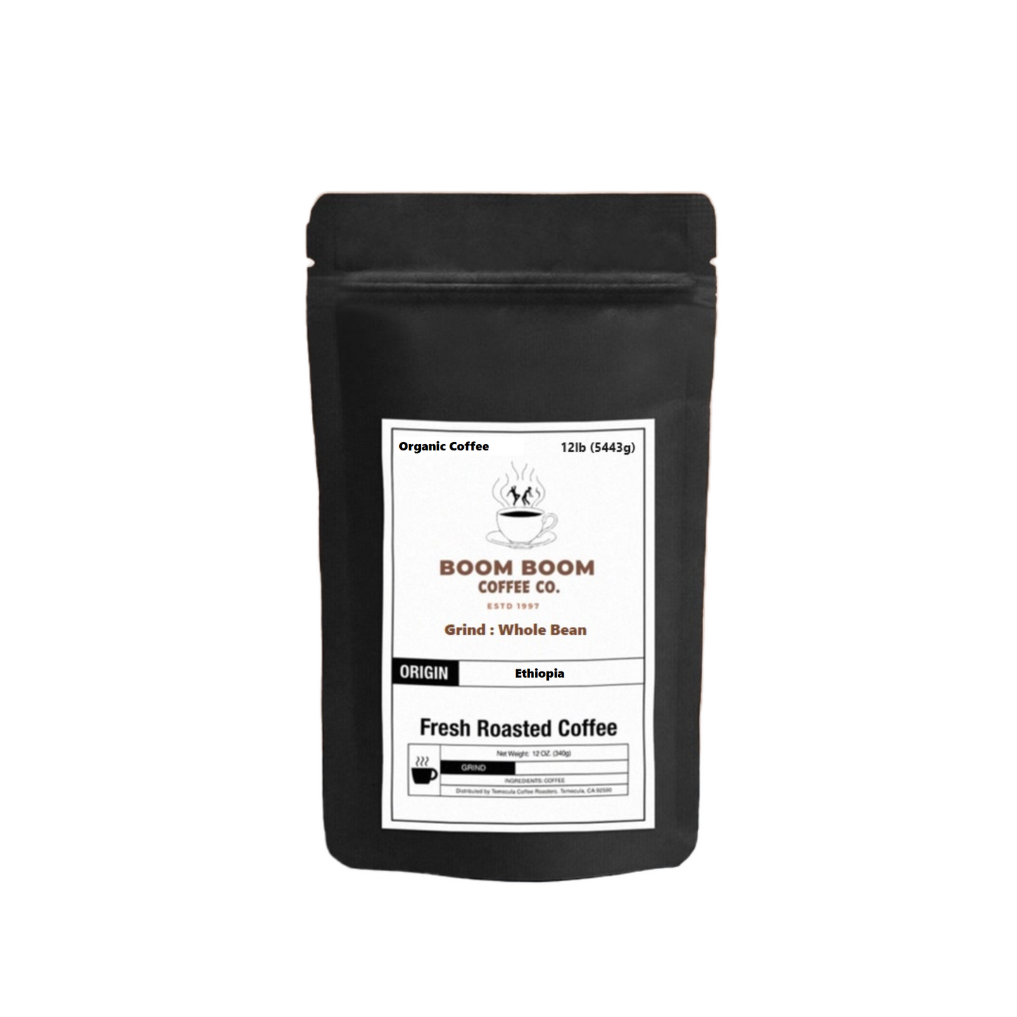 BOOM BOOM Ethiopia Natural Medium-Light Roasted Coffee,