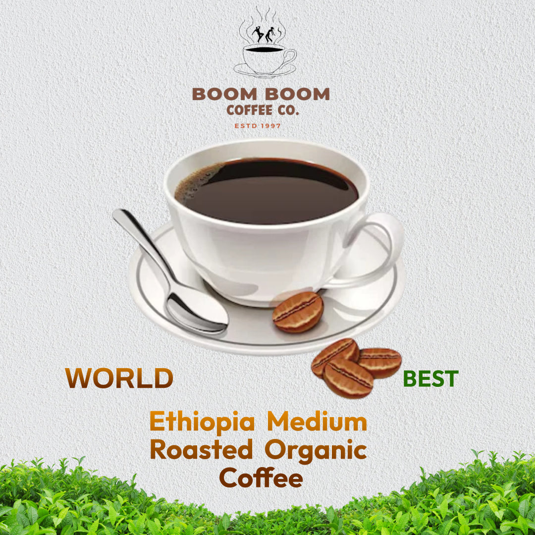 BOOM BOOM Ethiopia Natural Medium-Light Roasted Coffee,